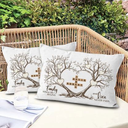 Love Never Ends Crossword Pillow Personalized Gift For Family