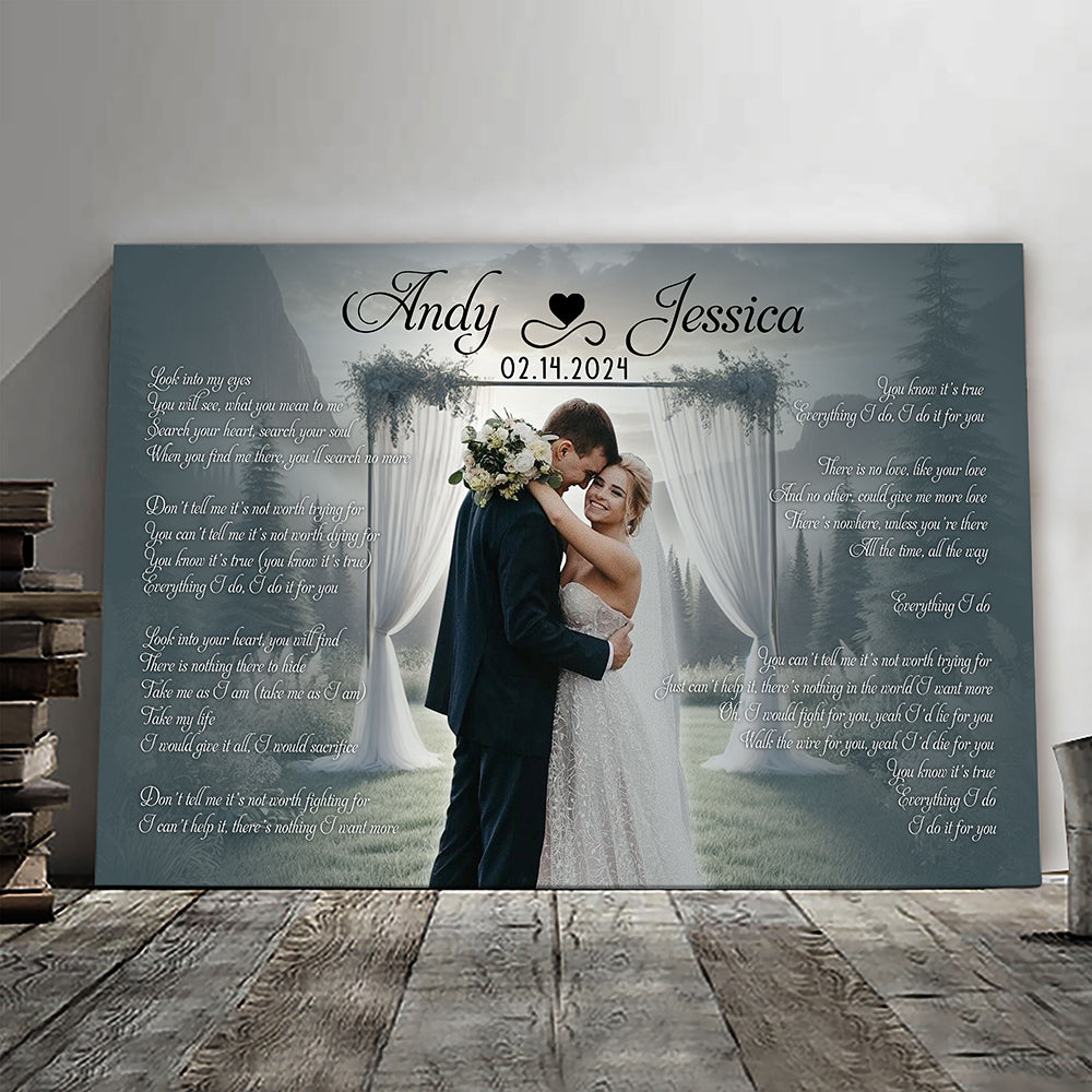 Lyrics Song Canvas Personalized Wedding Anniversary Gift For Couple
