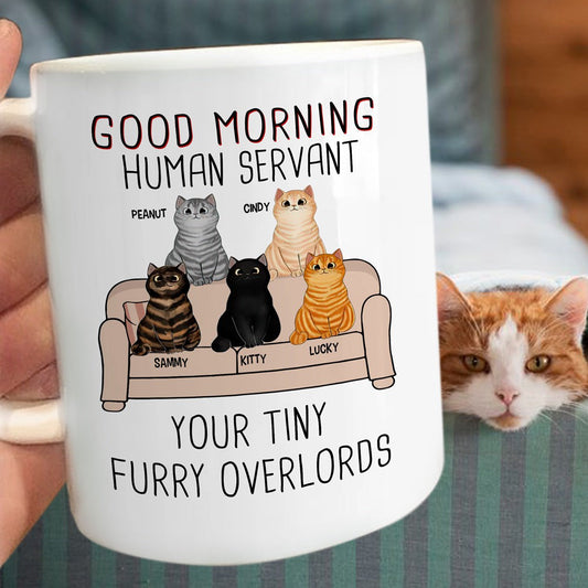 From Tiny Furry Overlords Mug Personalized Gift For Cat Lovers