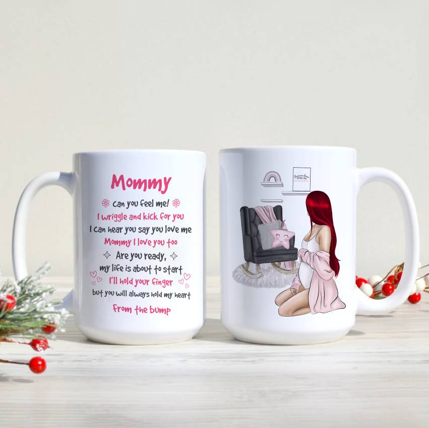 Personalized Mommy Can You Feel Me Mug