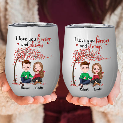 I Love You Forever And Always Tumbler Personalized Gift For Couple