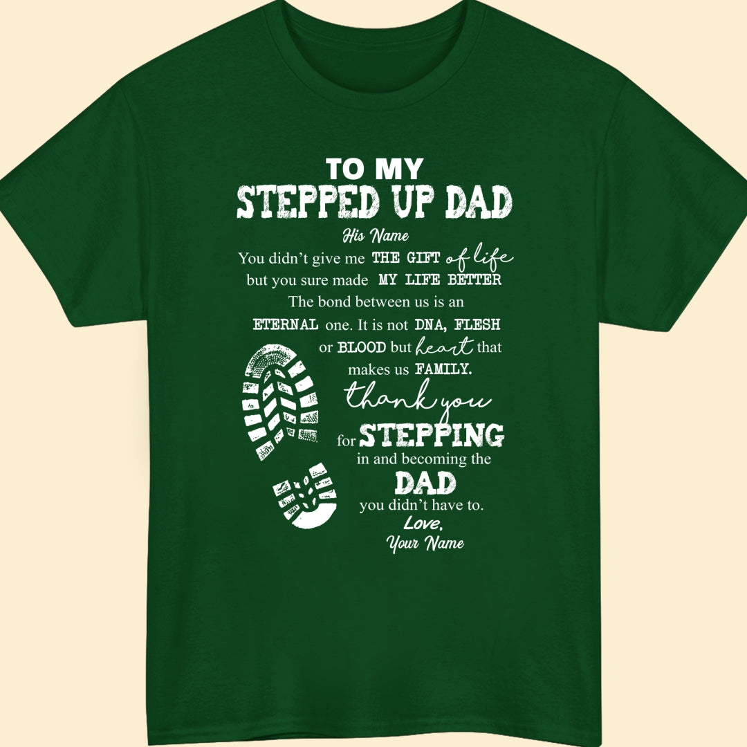 Personalized Gift For Step Dad Thank You For Stepping In T-Shirt