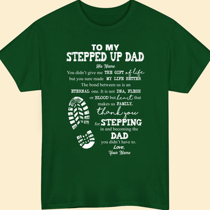 Personalized Gift For Step Dad Thank You For Stepping In T-Shirt