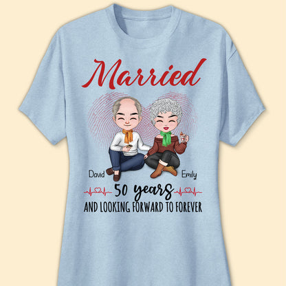 Married 50 Years Matching T-shirt Personalized Anniversary Gift For Couple