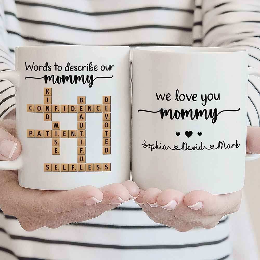 Words To Describe Mommy Crossword Mug Personalized Gift For Mom