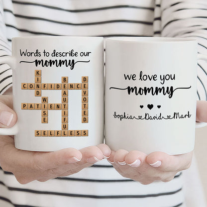 Words To Describe Mommy Crossword Mug Personalized Gift For Mom
