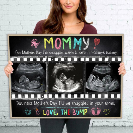 Personalized Mother's Day Gift For Expecting Mom Ultrasound Photo In Mommy's Tummy Poster