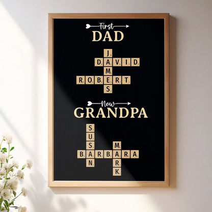 Now Grandpa Crossword Puzzle Poster Personalized Gift For Grandpa