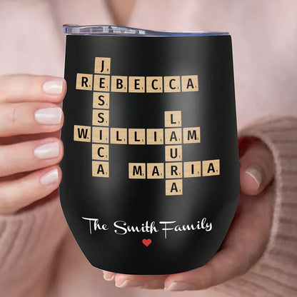 Family Names Crossword Puzzle Tumbler Personalized Gift For Family