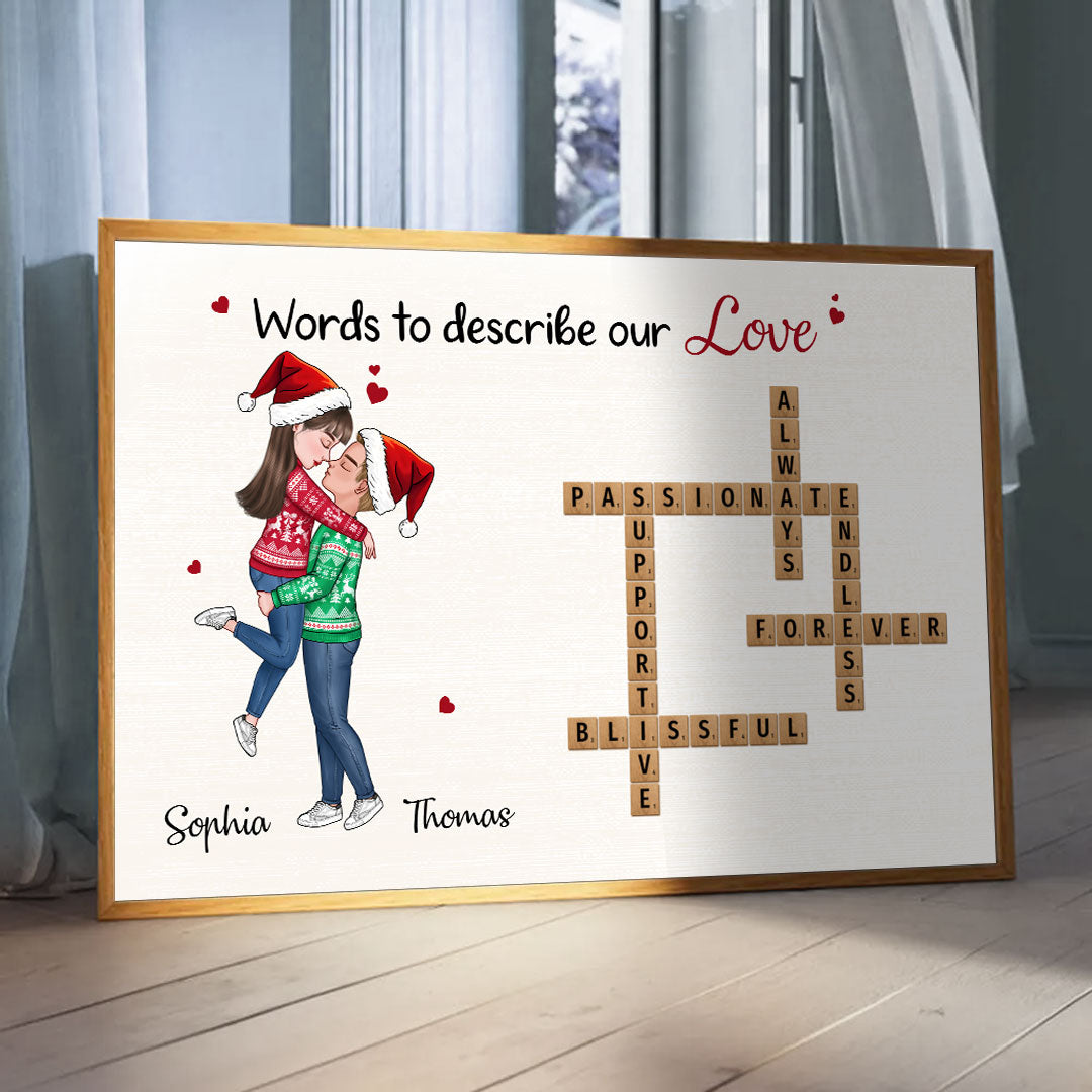 Words To Describe Our Love Crossword Puzzle Personalized Poster For Couple