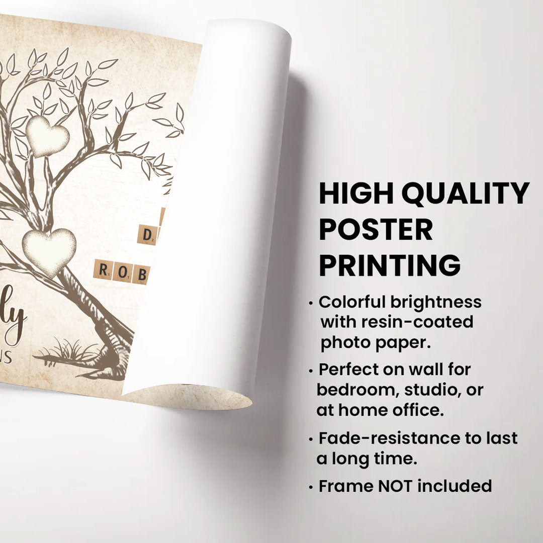 Love Never Ends Crossword Puzzle Poster Personalized Gift For Family