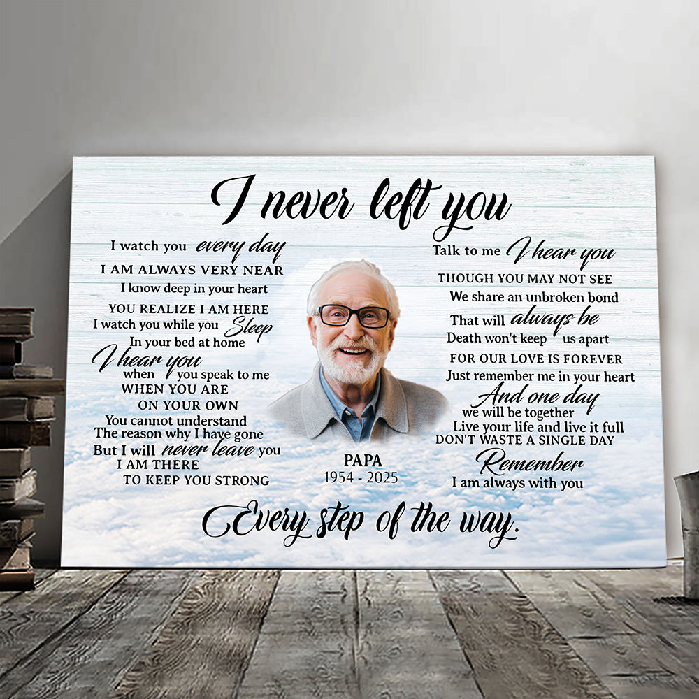 Personalized Image I Never Left You Memorial Christmas Gift Canvas