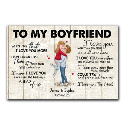 When I Say I Love You More Personalized Canvas Romantic Gift For Boyfriend