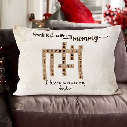 Words To Describe Mommy Crossword Pillow Personalized Gift For Mom