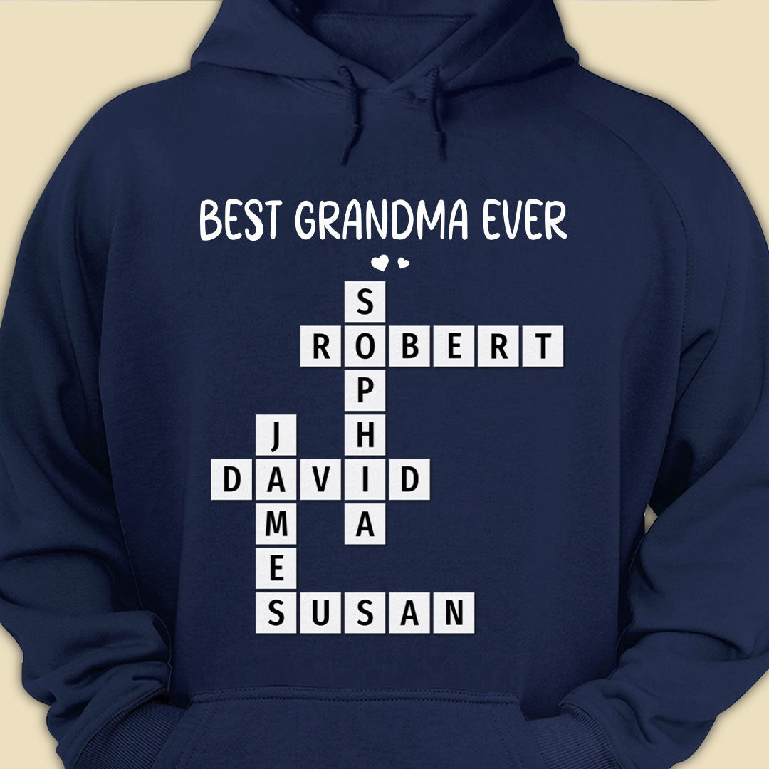Best Grandma Ever Crossword Shirt Personalized Gift For Grandma