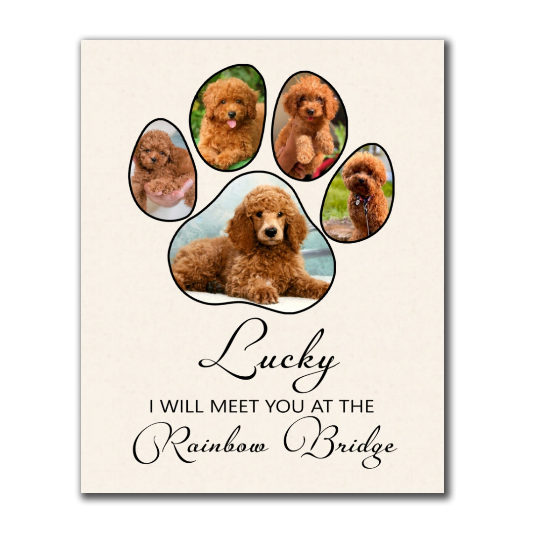 Meet At The Rainbow Bridge Canvas Personalized Memorial Gift For Pet Lover