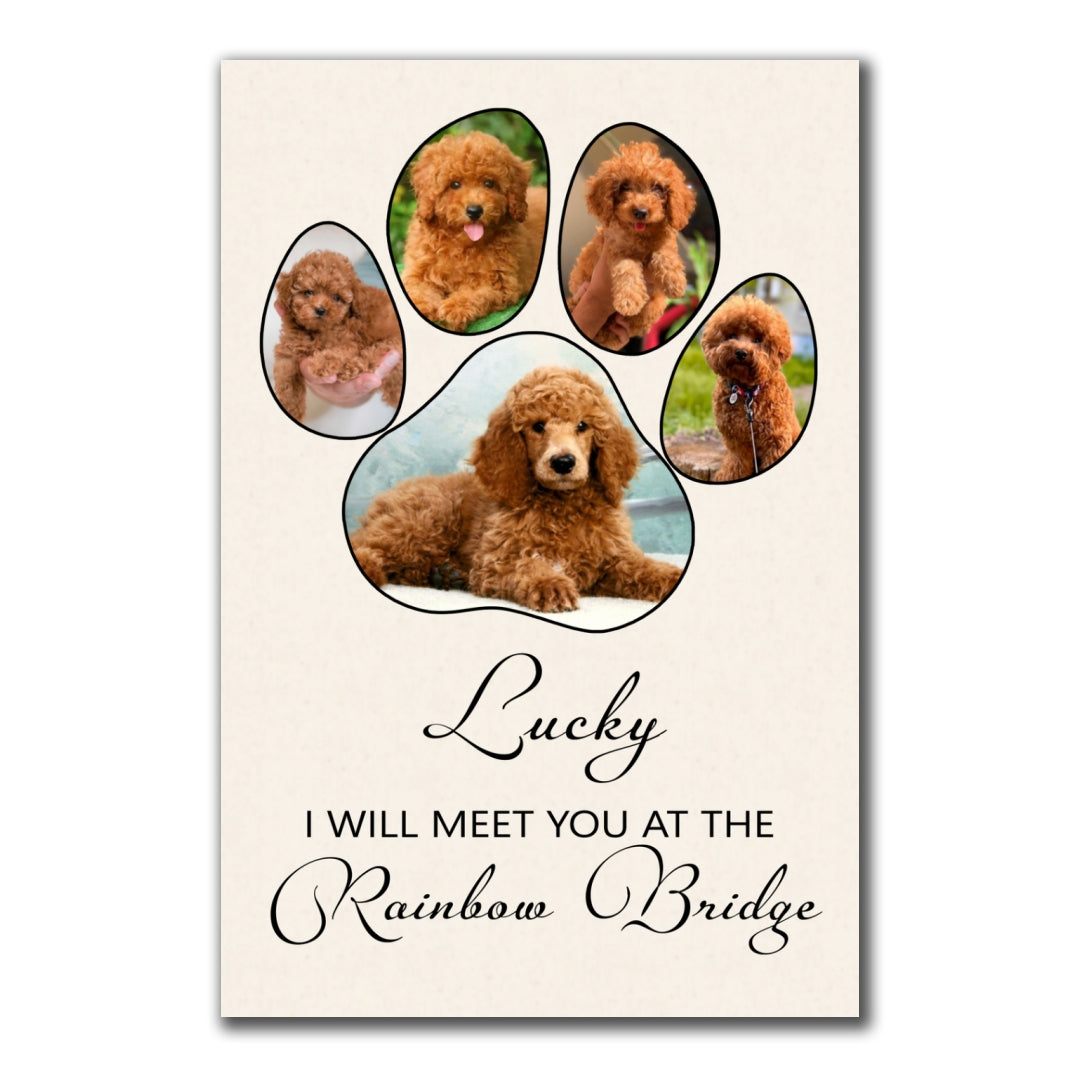 Meet At The Rainbow Bridge Canvas Personalized Memorial Gift For Pet Lover