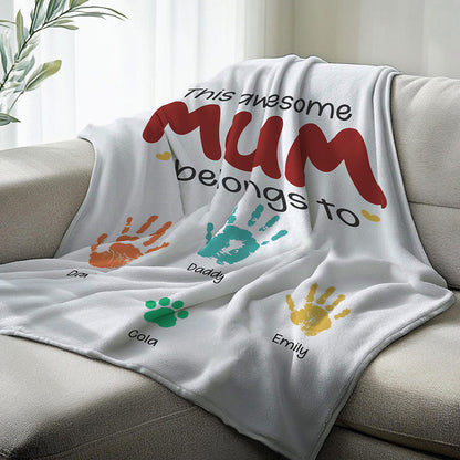 This Awesome Mom Belongs To Blanket Personalized Gift For Mother