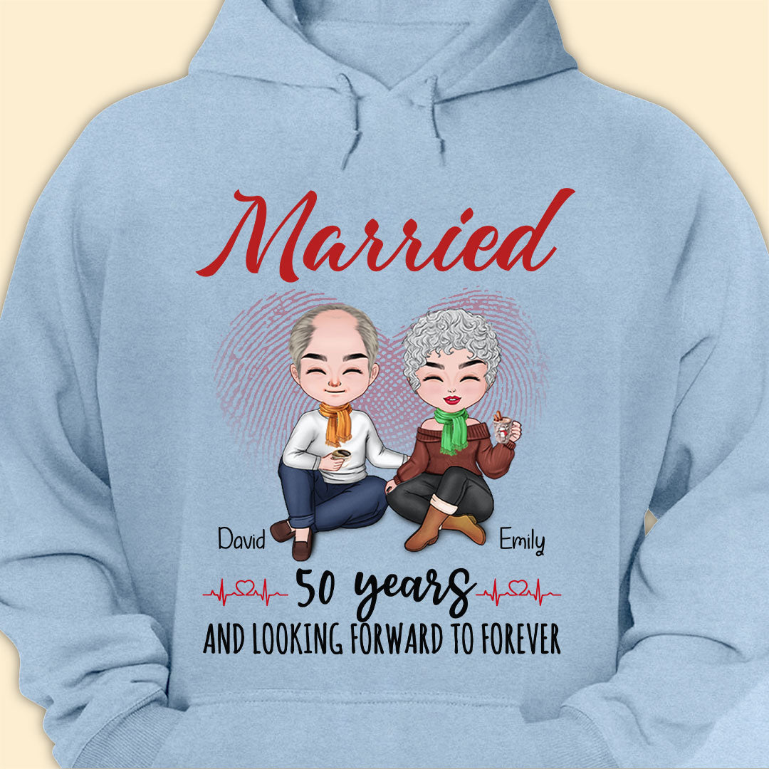 Married 50 Years Matching T-shirt Personalized Anniversary Gift For Couple