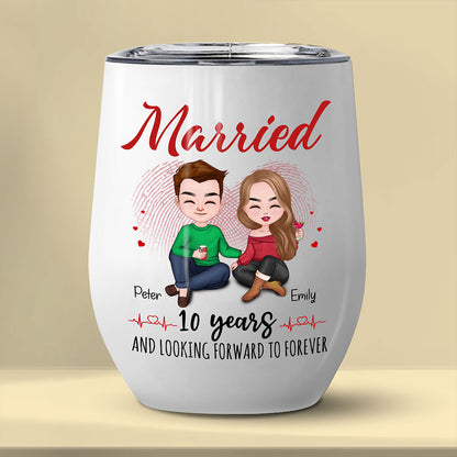 Married 10 Years Tumbler Personalized Anniversary Gift By Year For Couple