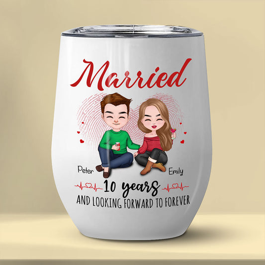 Married 10 Years Tumbler Personalized Anniversary Gift By Year For Couple