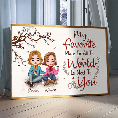 Favorite Place In The World Couple Sitting Personalized Poster For Couple