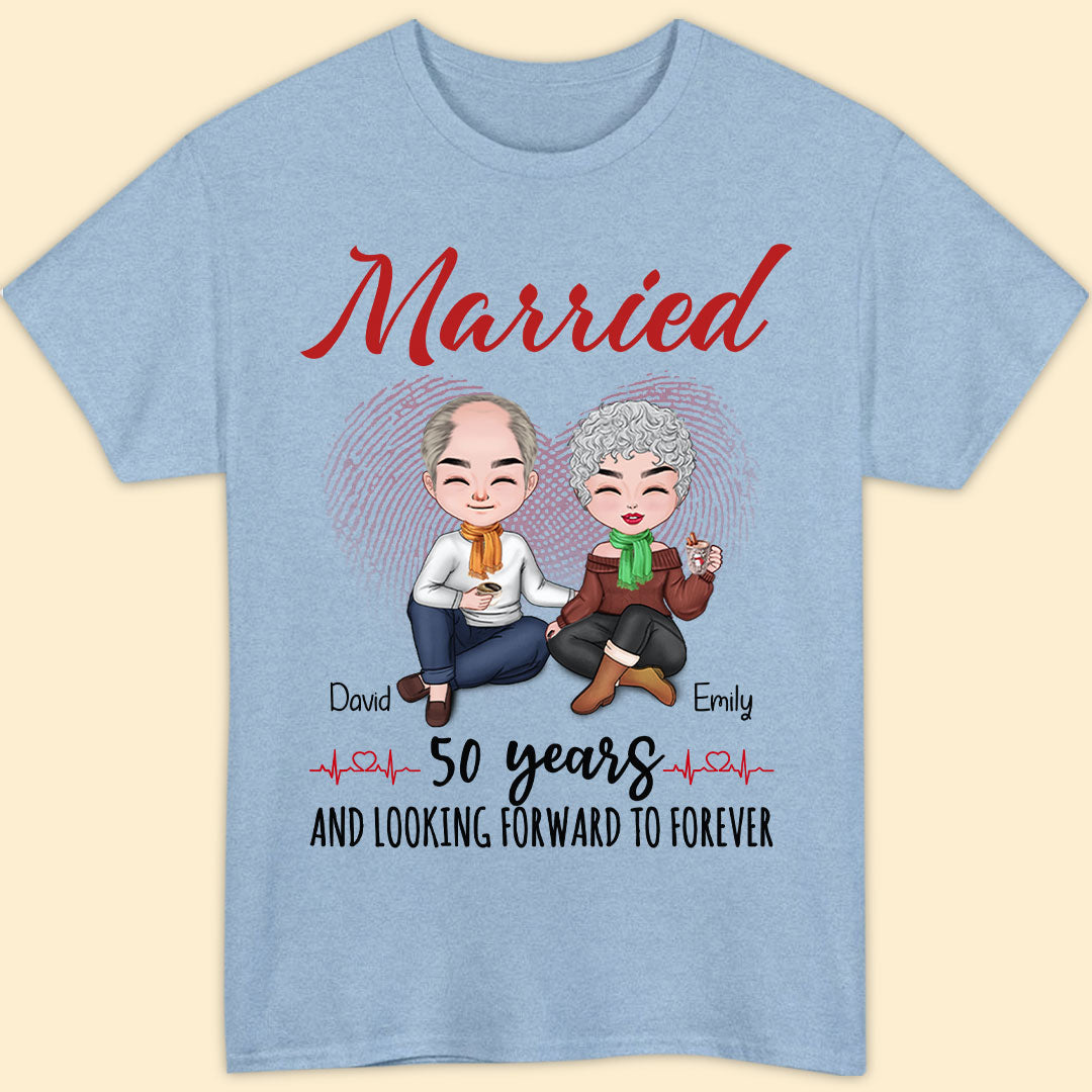 Married 50 Years Matching T-shirt Personalized Anniversary Gift For Couple