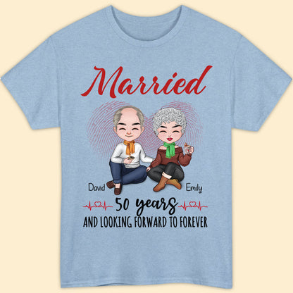 Married 50 Years Matching T-shirt Personalized Anniversary Gift For Couple