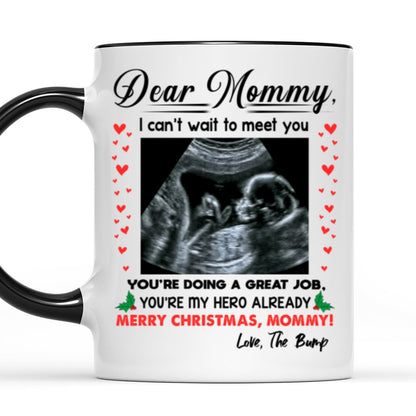 You're My Hero Christmas Accent Mug Personalized Gift For Expecting Mom