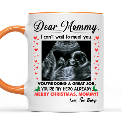 You're My Hero Christmas Accent Mug Personalized Gift For Expecting Mom