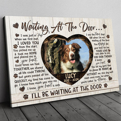 Waiting At The Door Canvas Pet Dog Cat Memorial Personalized Photo Gifts