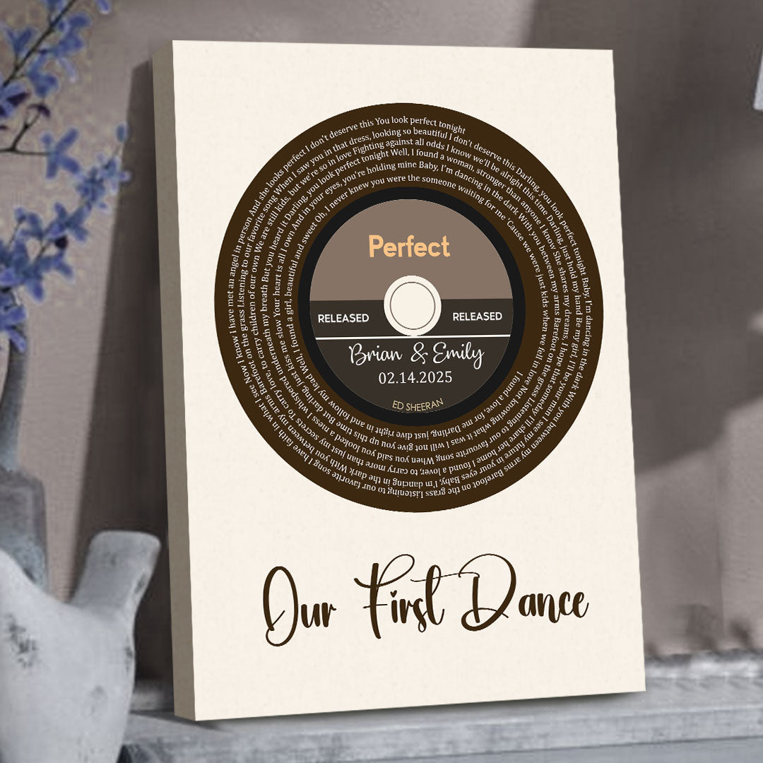 First Dance Vinyl Record Personalized Canvas Wedding Gifts For Couple