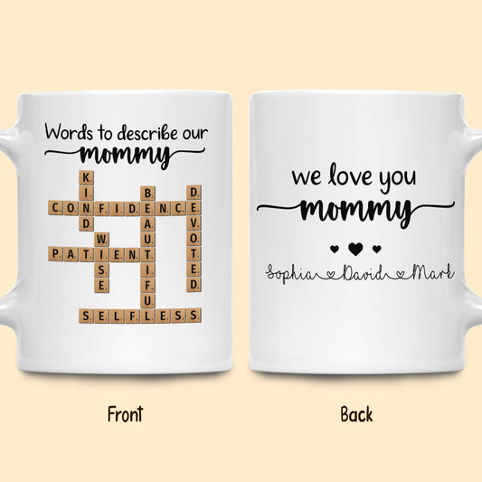 Words To Describe Mommy Crossword Mug Personalized Gift For Mom