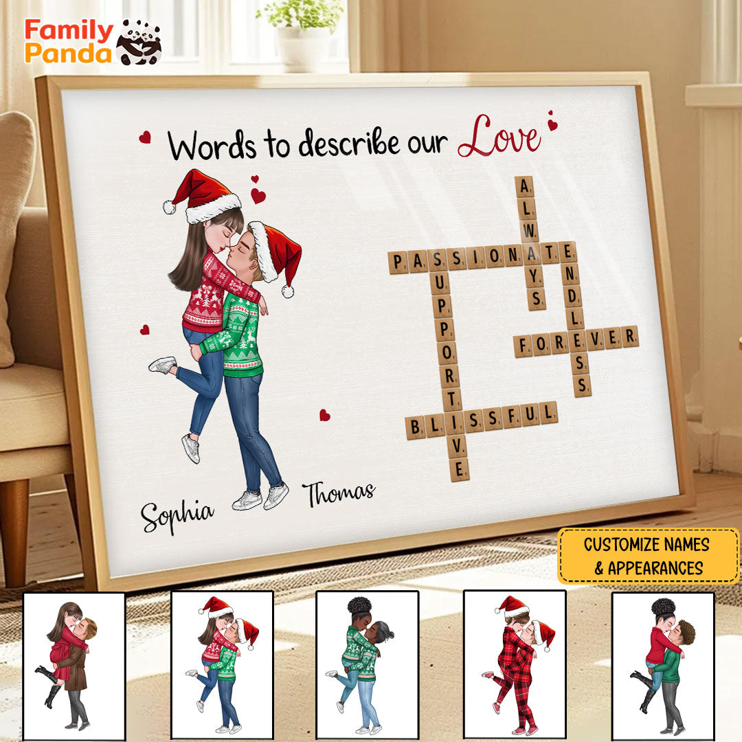 Words To Describe Our Love Crossword Puzzle Personalized Poster For Couple
