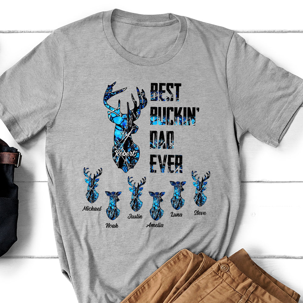Best Buckin' Dad Ever Personalized Shirt Gift For Dad, Hunting Lovers