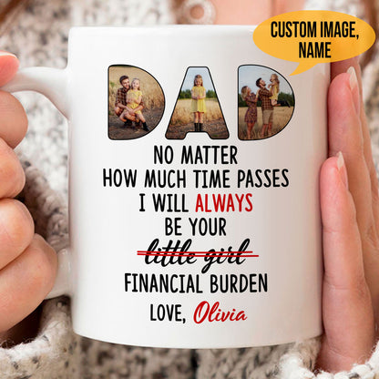 Little Girl Funny Mug Personalized Photo Gift For Dad From Daughter