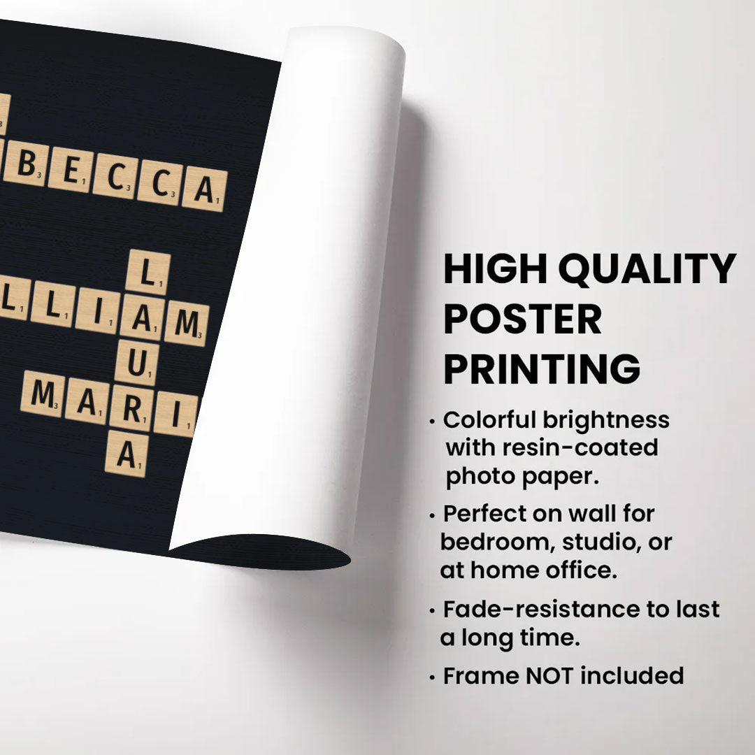 No Distance Love Crossword Puzzle Poster Personalized Gift For Family