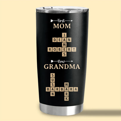 Now Grandma Crossword Puzzle Fat Tumbler Personalized Gift For Grandma