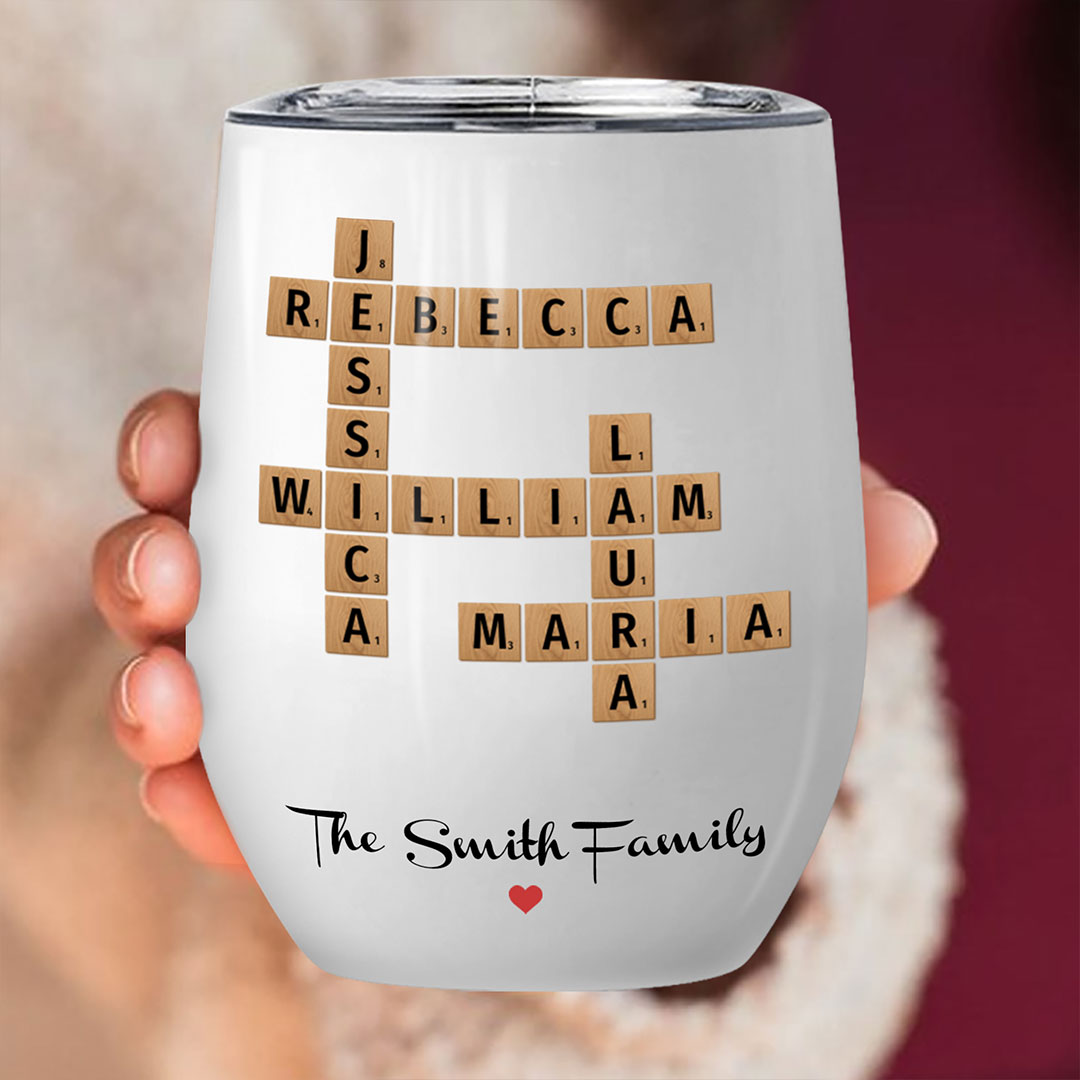Family Names Crossword Puzzle Tumbler Personalized Gift For Family