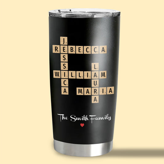 Family Names Crossword Puzzle Tumbler Personalized Gift For Family