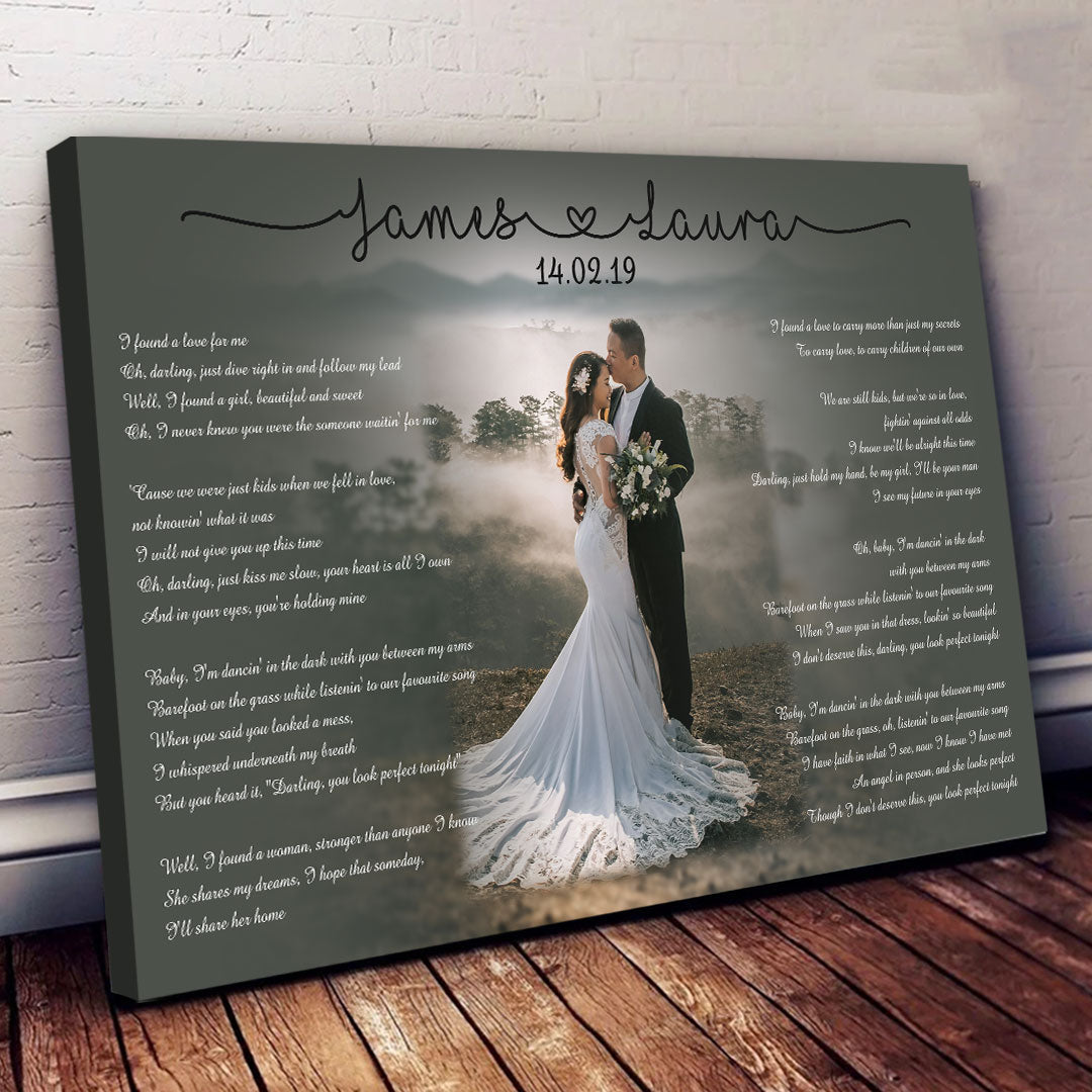 Wedding Anniversary Couple Lyrics Song Personalized Canvas