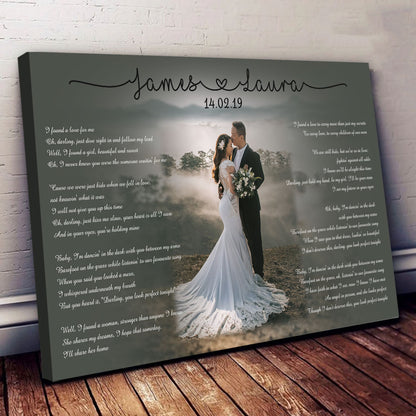 Wedding Anniversary Couple Lyrics Song Personalized Canvas