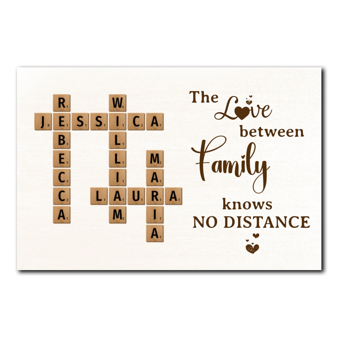 No Distance Love Crossword Puzzle Poster Personalized Gift For Family