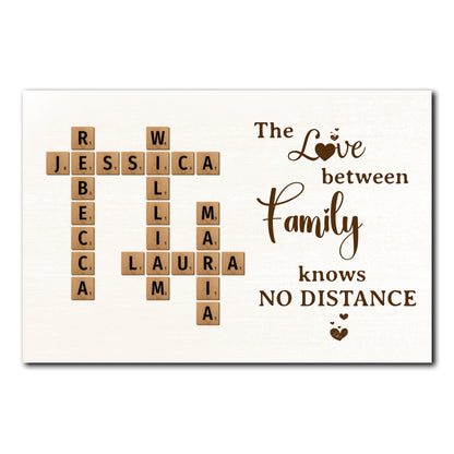 No Distance Love Crossword Puzzle Poster Personalized Gift For Family