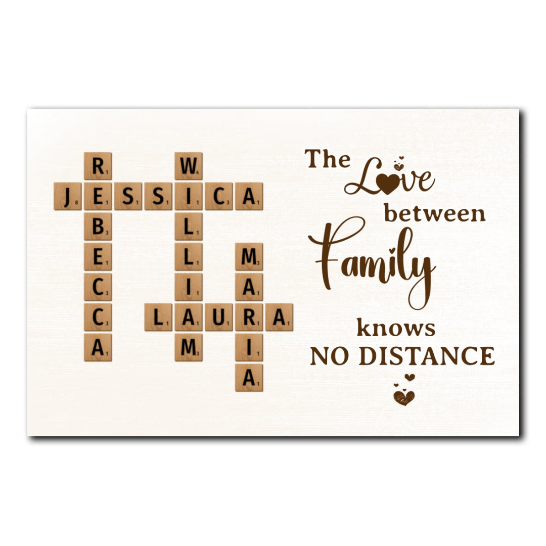 No Distance Love Crossword Puzzle Poster Personalized Gift For Family