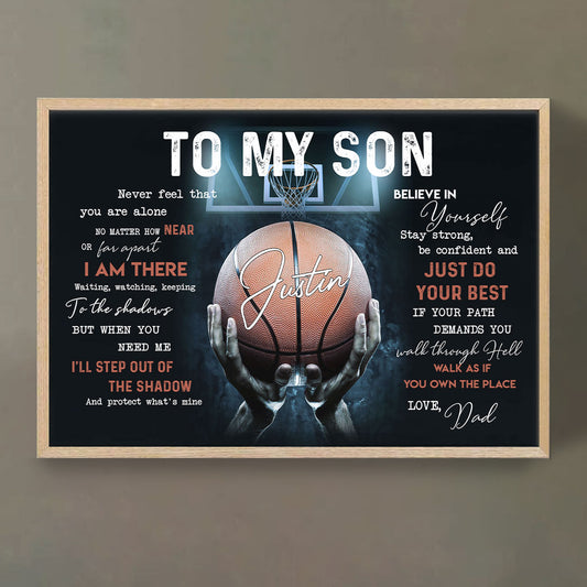 Personalized Basketball Gift To My Son From Dad Poster Gift For Son