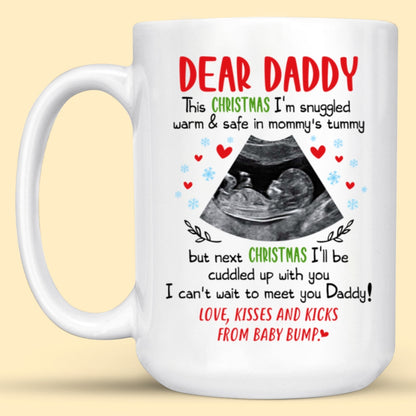 Personalized Christmas Gift For Dad To Be Cant Wait To Meet You Mug