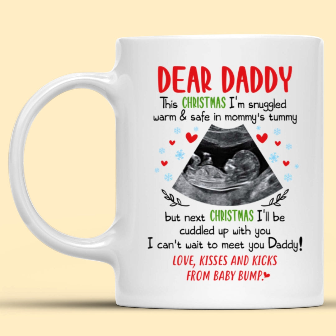 Personalized Christmas Gift For Dad To Be Cant Wait To Meet You Mug