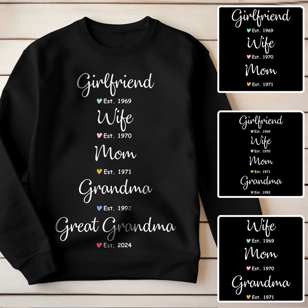 Wife Mom Grandma Shirt - Personalized Gifts For Mother & Grandmother