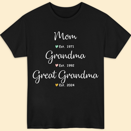 Wife Mom Grandma Shirt - Personalized Gifts For Mother & Grandmother